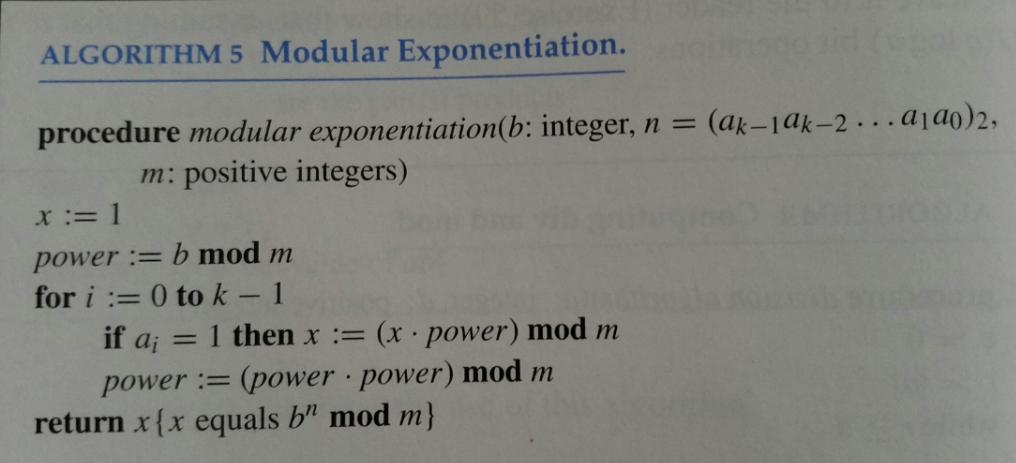 Solved Procedure Modular Exponentiation (b: Integer, N = | Chegg.com