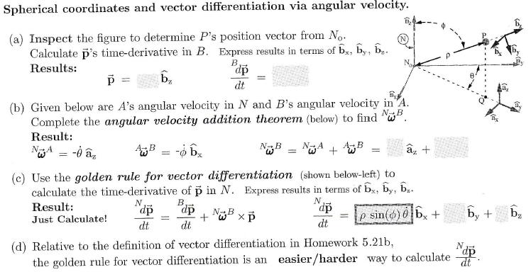 Solved Spherical coordinates and vector differentiation via | Chegg.com