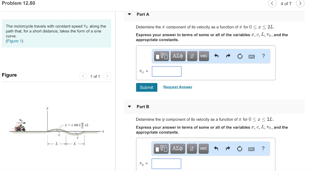Solved Problem 12.80 4 of 7> Part A The motorcycle travels | Chegg.com