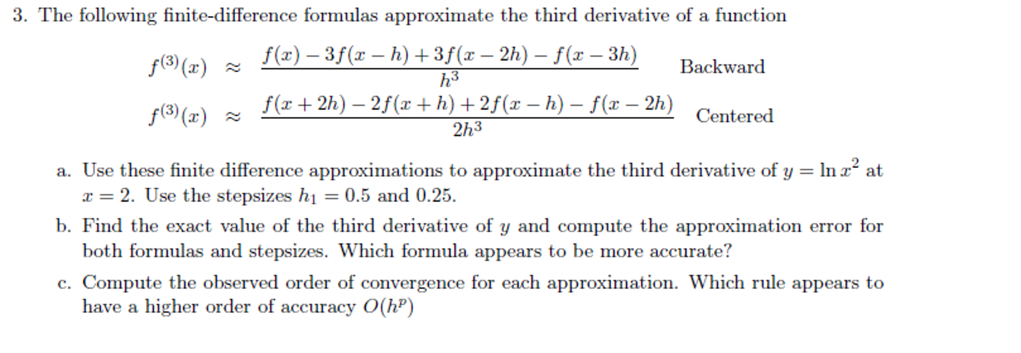 Solved The Following Finite Difference Formulas Approximate 6218