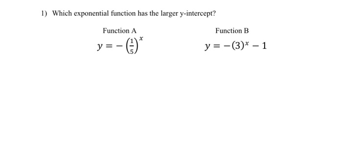 is the y intercept of an exponential function always 1