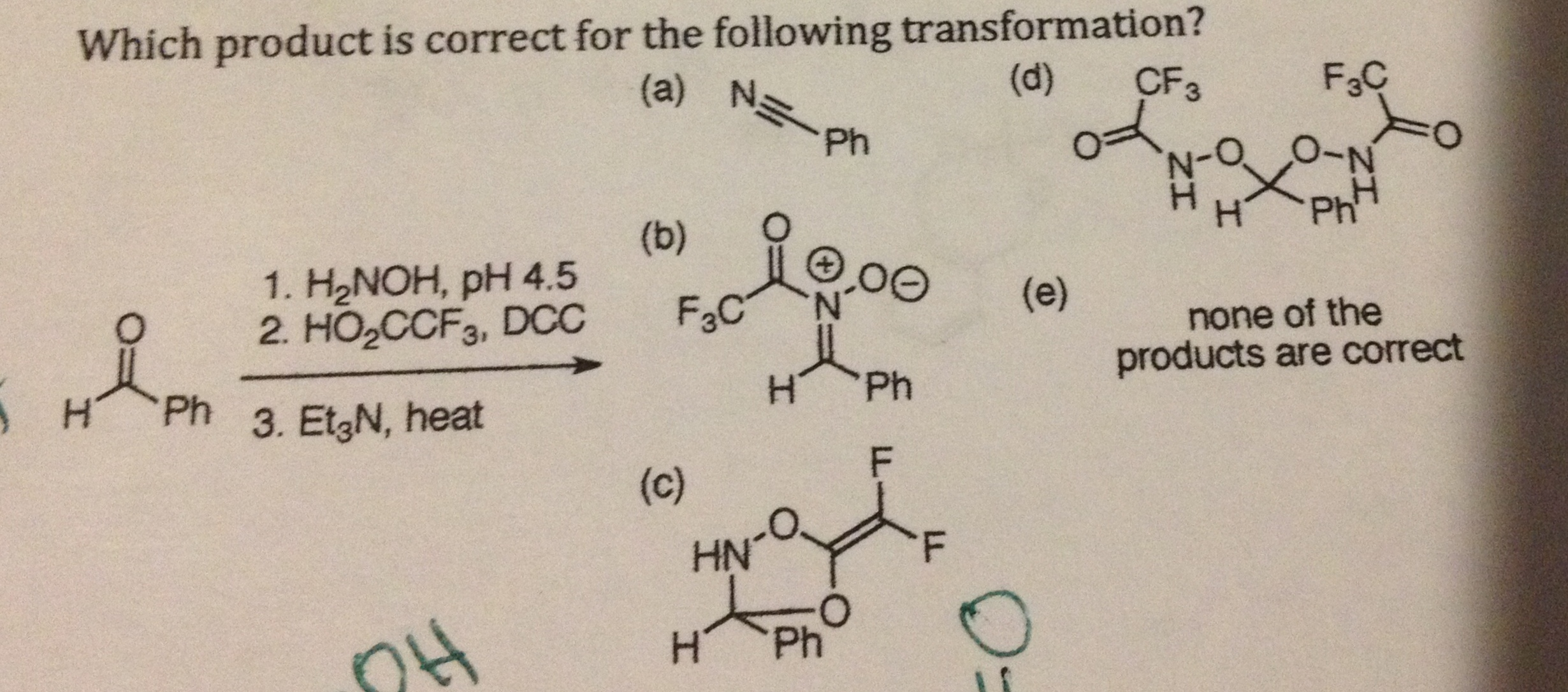 Which Product Is Correct For The Following Transfo... | Chegg.com