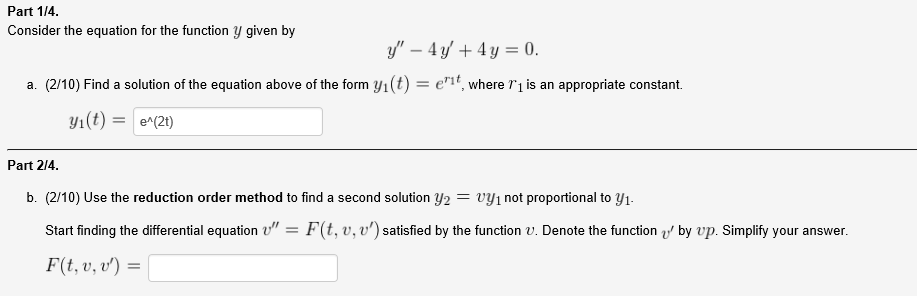 Solved Part 114. Consider the equation for the function y | Chegg.com