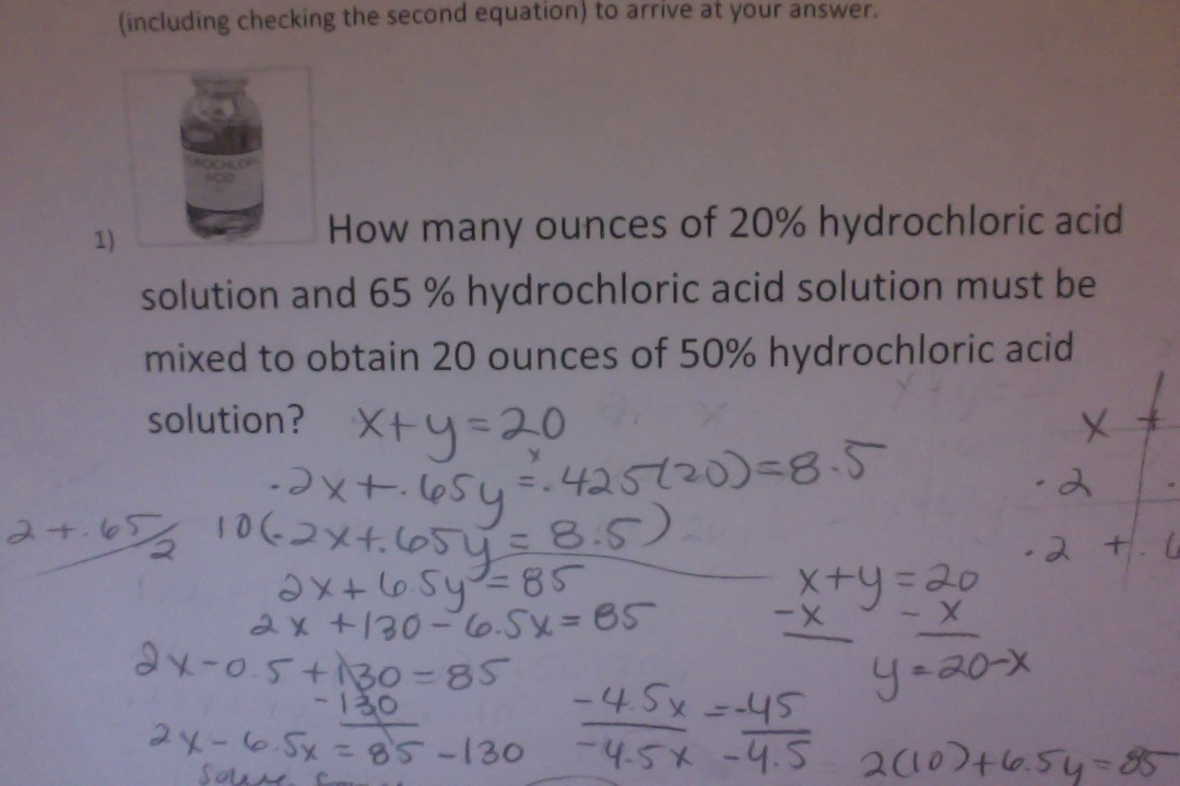 Solved How many ounces of 20 hydrochloric acid solution