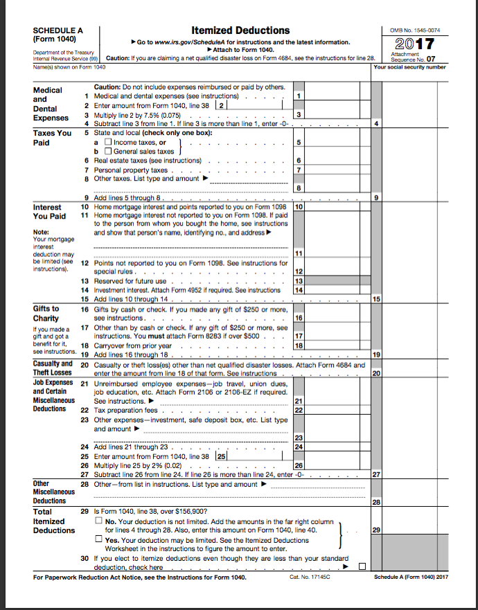 Solved Use the following information to complete 2017 Form | Chegg.com