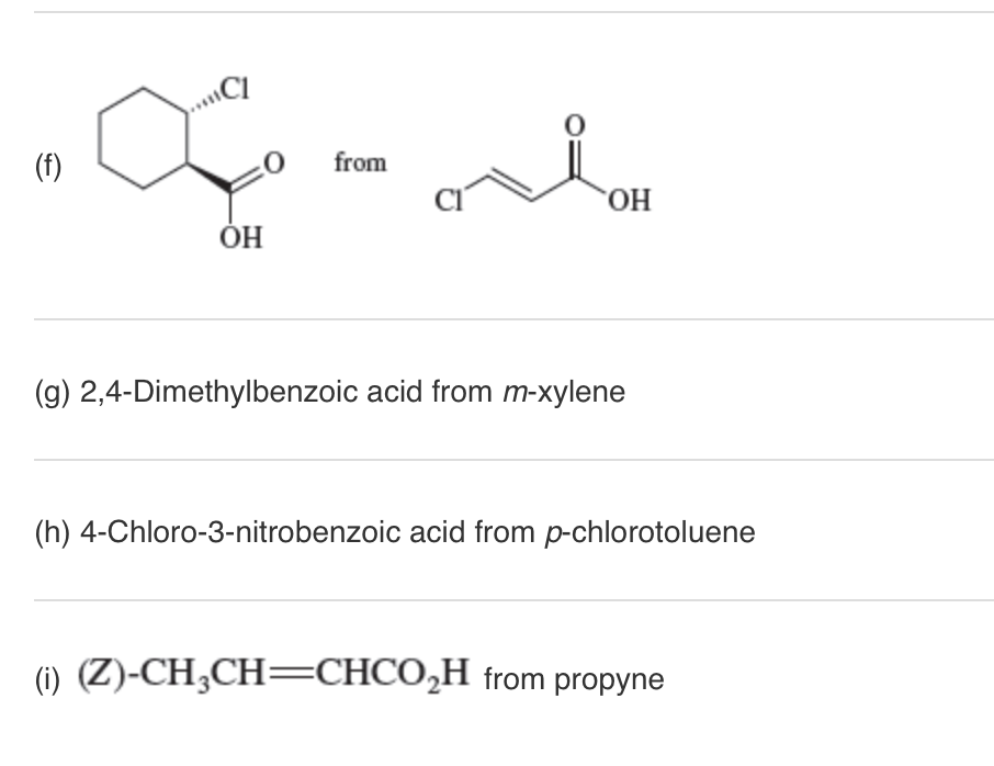 Solved ICI O from Cl OH OH (g) 2,4-Dimethylbenzoic acid from | Chegg.com