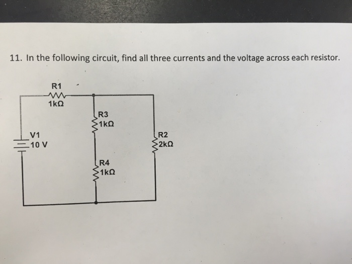 Solved In the following circuit, find all three currents and | Chegg.com