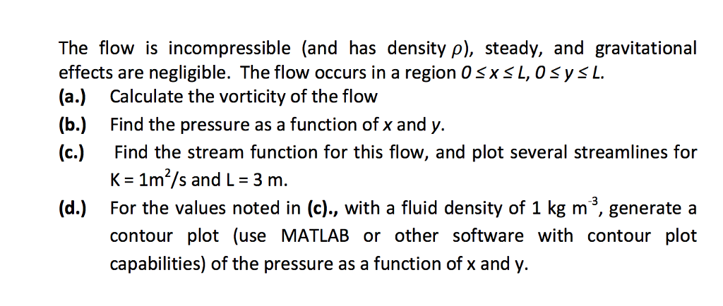 Solved 4. The x and y components of the velocity field for a | Chegg.com