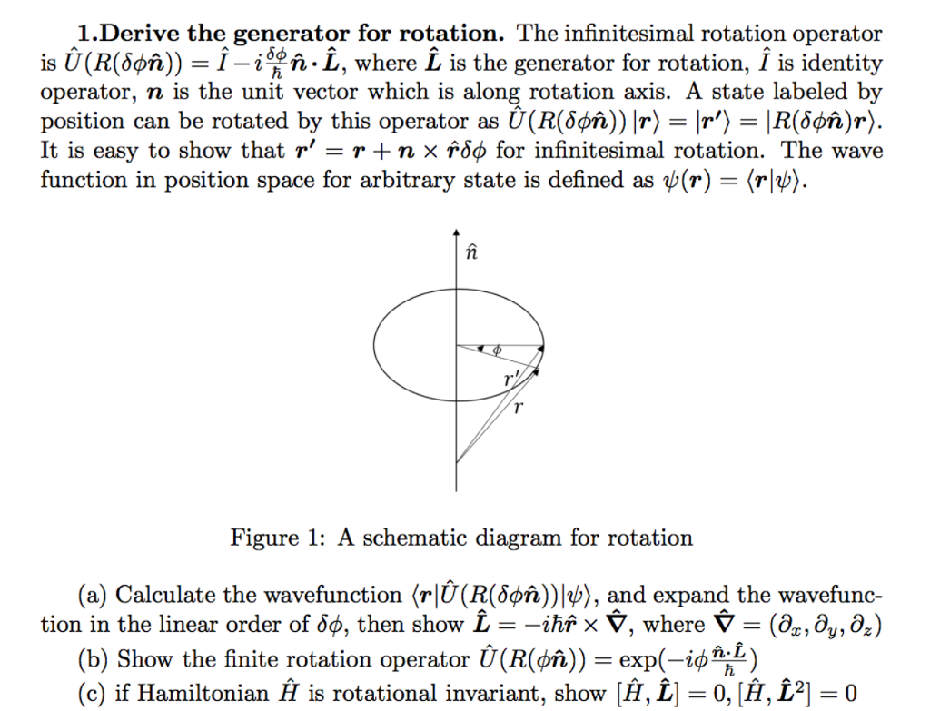 Solved Derive the generator for rotation. The infinitesimal