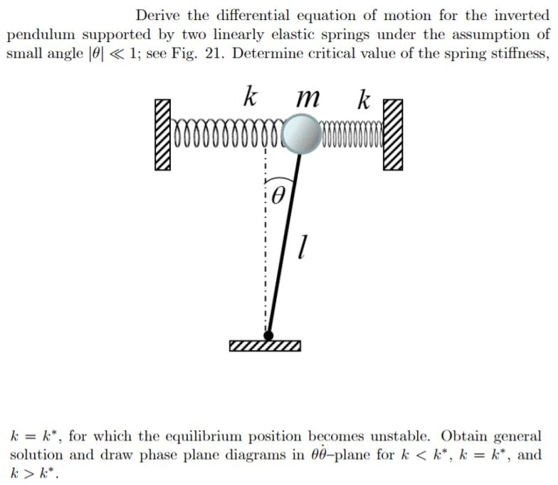 Solved Derive the differential equation of motion for the