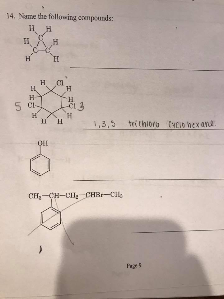 Solved Name The Following Compounds H H C C H Cl H H Chegg Com