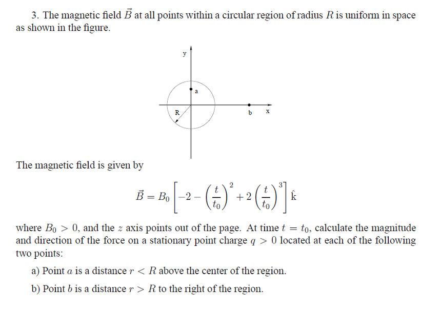 The magnetic field B rightarrow at all points within | Chegg.com