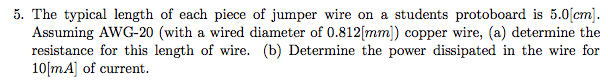 Solved The typical length of each piece of jumper wire on a | Chegg.com