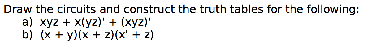 Xyz Math Table Solved Draw the circuits and construct the truth tables for | Chegg.com