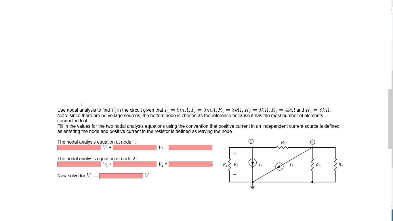 Solved Use nodal analysis to find V_1 in the circuit given | Chegg.com