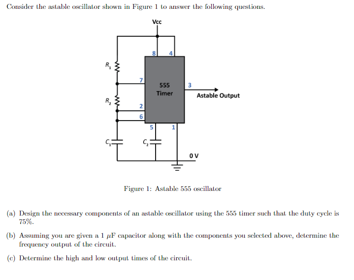 Consider the astable oscillator shown in Figure 1 to
