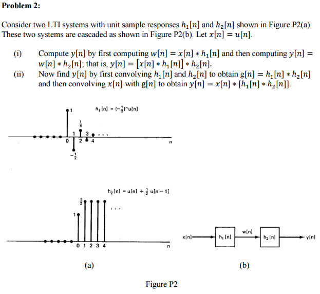 Solved Consider Two LTI Systems With Unit Sample Responses | Chegg.com