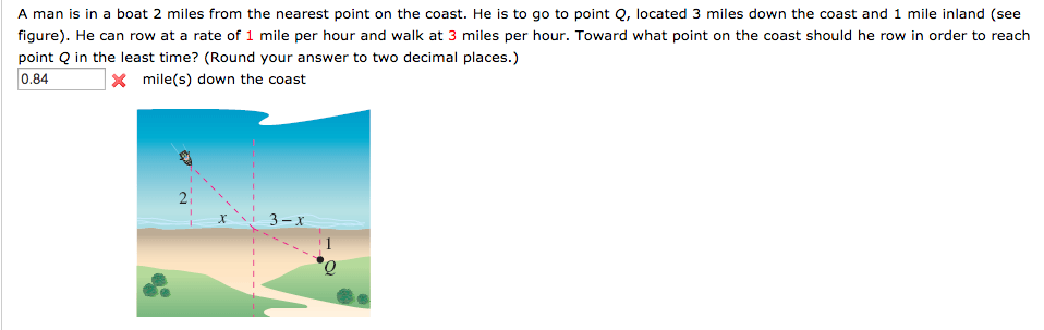 Solved A Man Is In A Boat 2 Miles From The Nearest Point On | Chegg.com