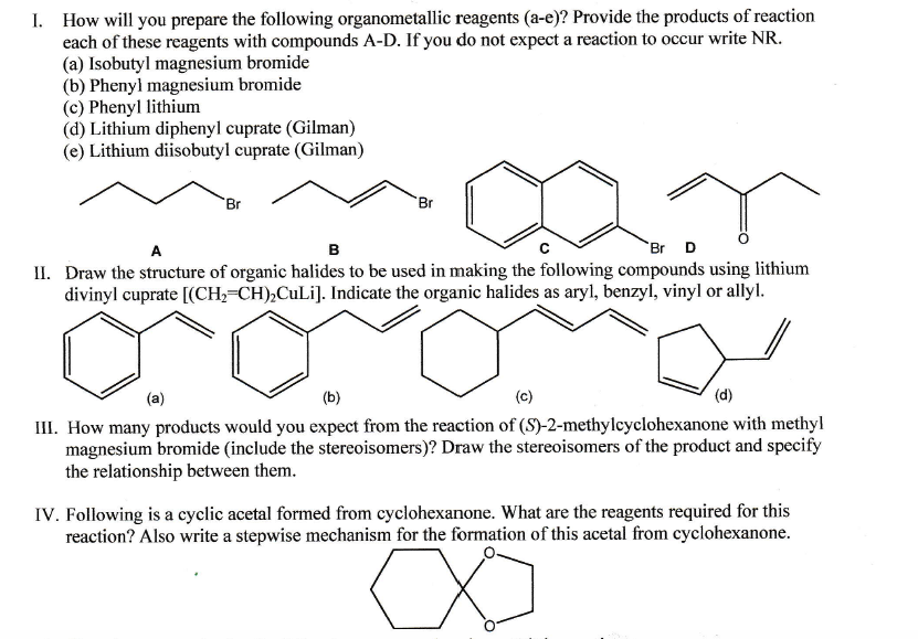 Solved How will you prepare the following organometallic | Chegg.com