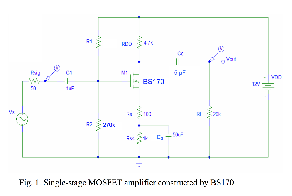 1. In PSpice, set up the single stage amplifier | Chegg.com