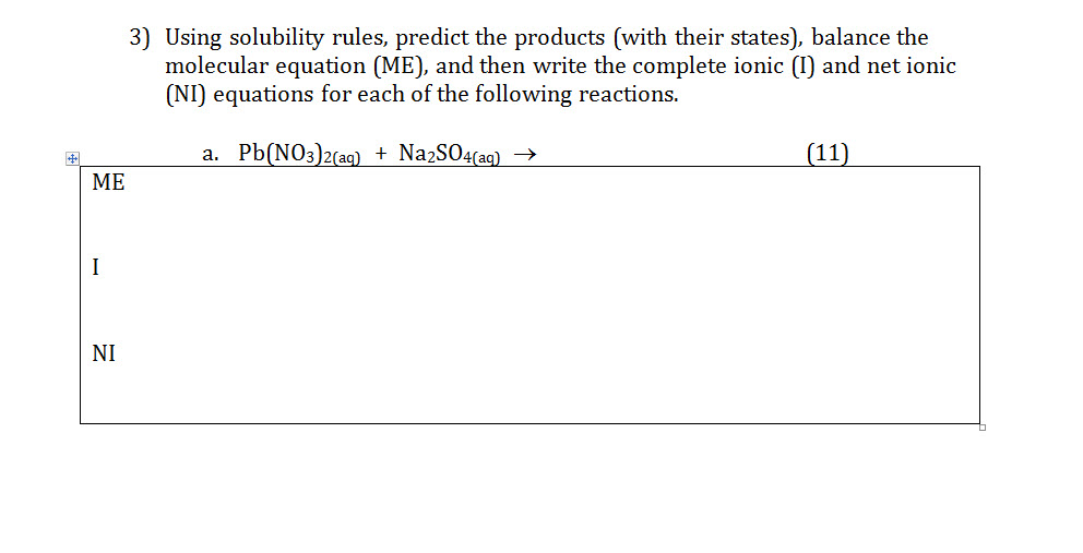 Solved Using Solubility Rules Predict The Products With 4621