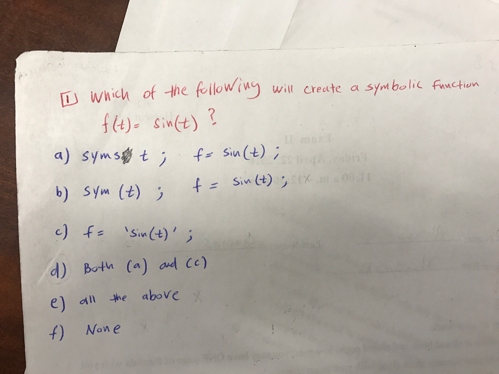 Solved Which Of The Following Will Create A Symbolic | Chegg.com