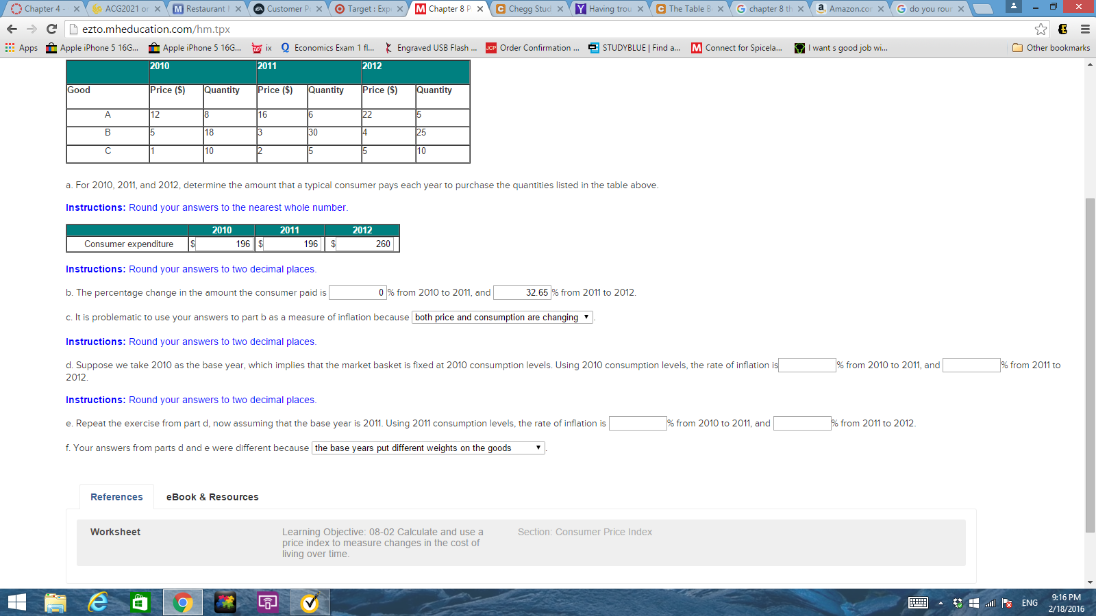Solved For 2010, 2011, and 2012. determine the amount that a