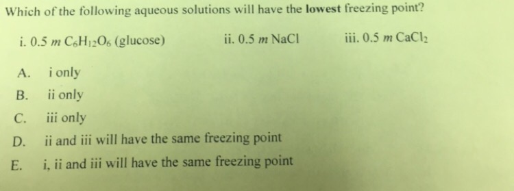 Solved: Which Of The Following Aqueous Solutions Will Have... | Chegg.com