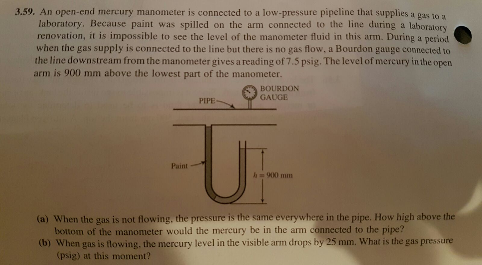 Solved An openend mercury manometer is connected to a