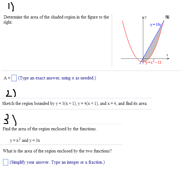 Solved Determine the area of the shaded region in the figure | Chegg.com