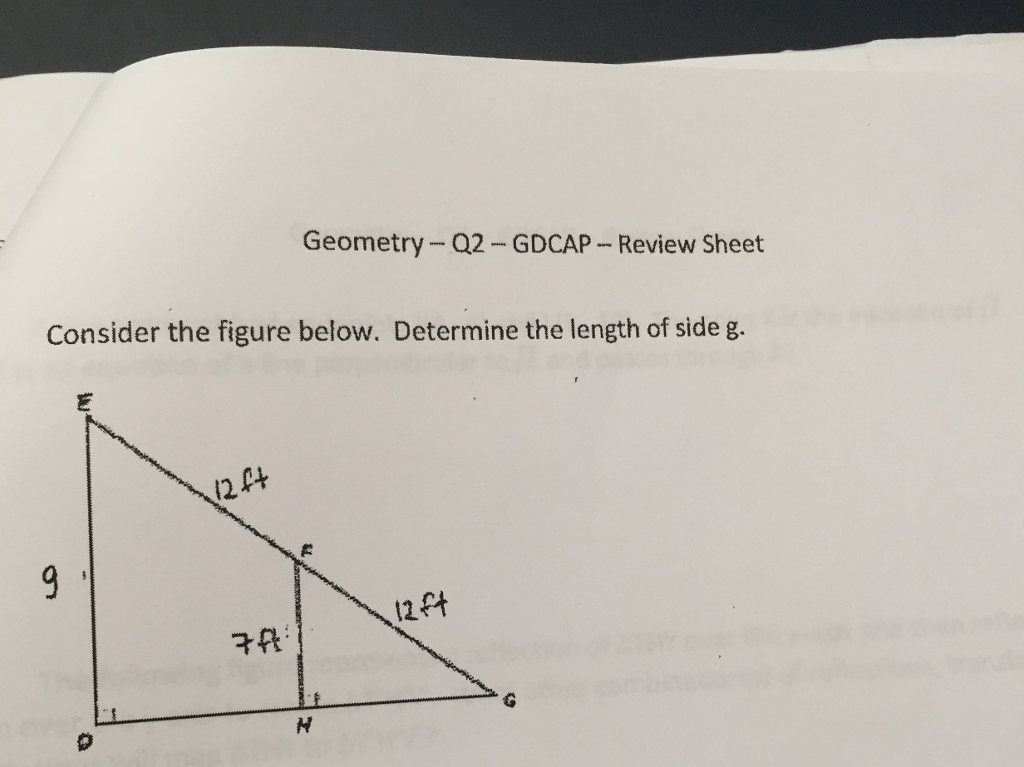 Solved Geometry-Q2 GDCAP Review Sheet Consider the figure | Chegg.com