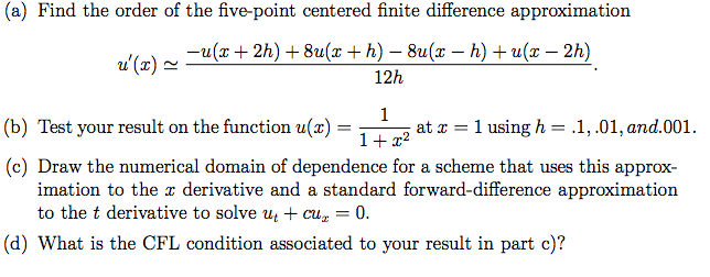 Solved Find the order of the five-point centered finite | Chegg.com