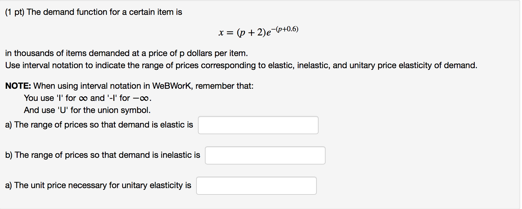 Solved The demand function for a certain item is x = (p + | Chegg.com