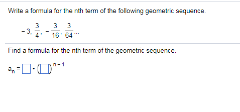 Solved Write a formula for the nth term of the following | Chegg.com