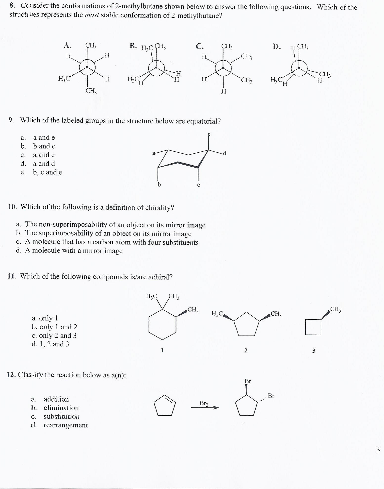 Solved Consider the conformations of 2methylbutane shown