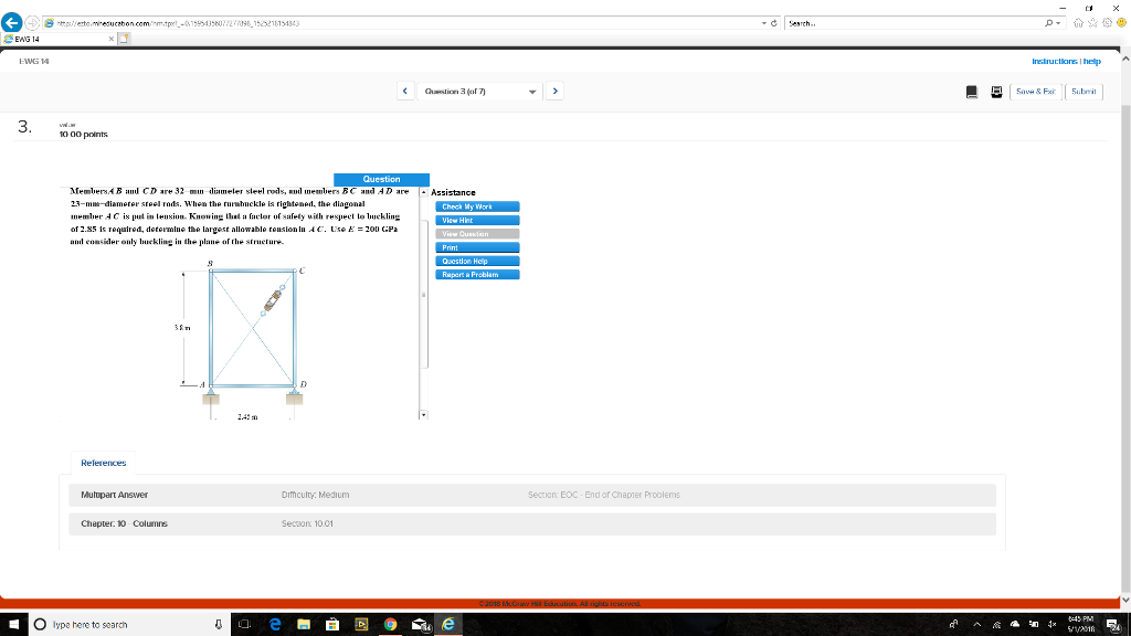 Solved the lengths are 3.8m and 2.42m | Chegg.com