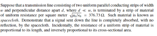 Suppose that a transmission line consisting of two | Chegg.com