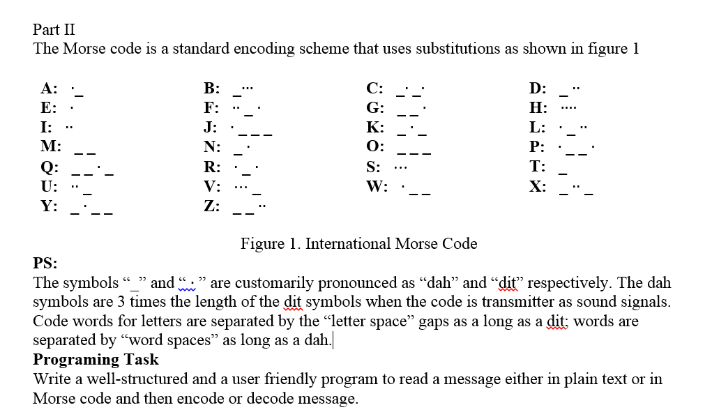 I was able to do the text to morse code translation | Chegg.com