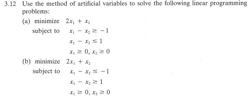 Solved Use the method of artificial variables to solve the | Chegg.com