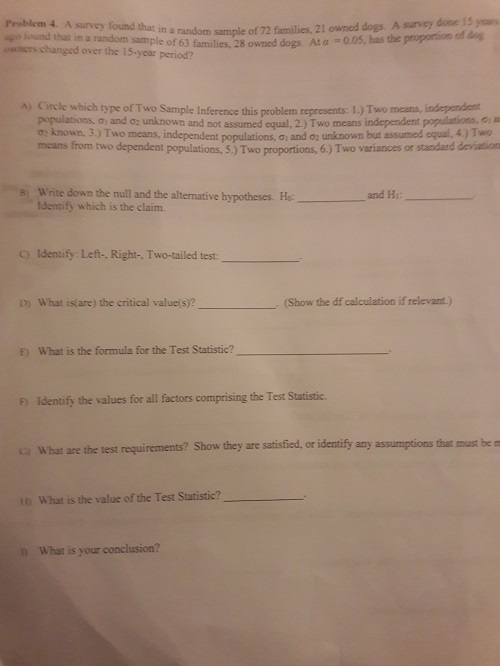 Solved A survey found that in a random sample of 72 | Chegg.com