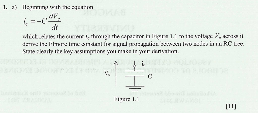 Solved Beginning with the equation i_c = -C dV_c/dt which | Chegg.com