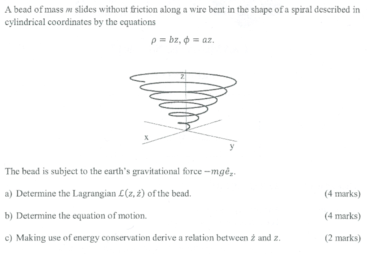 solved-a-bead-of-mass-m-slides-without-friction-along-a-wire-chegg