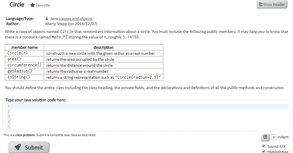 Solved Circleが Favorite E Show Header Language/Type Author: | Chegg.com