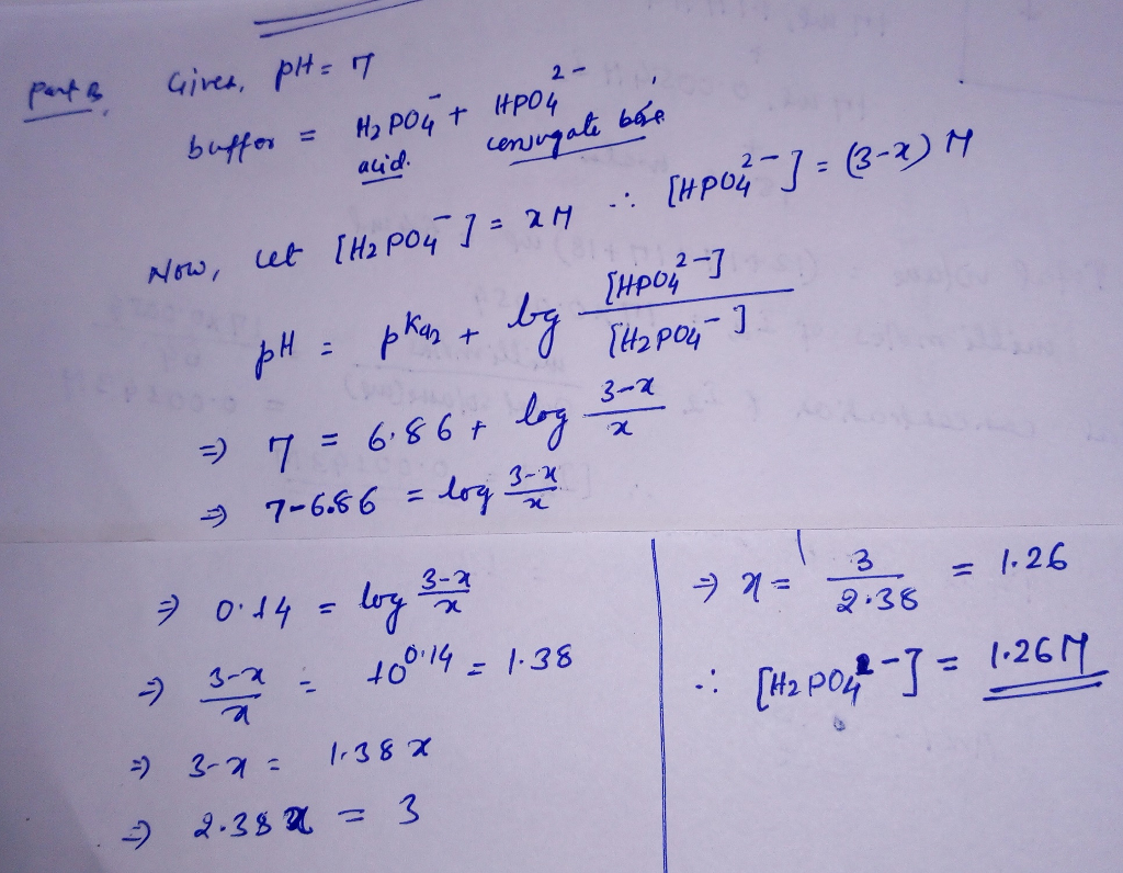 JJPART A: Suppose you wanted to make a buffer of exactly pH 7.00 using