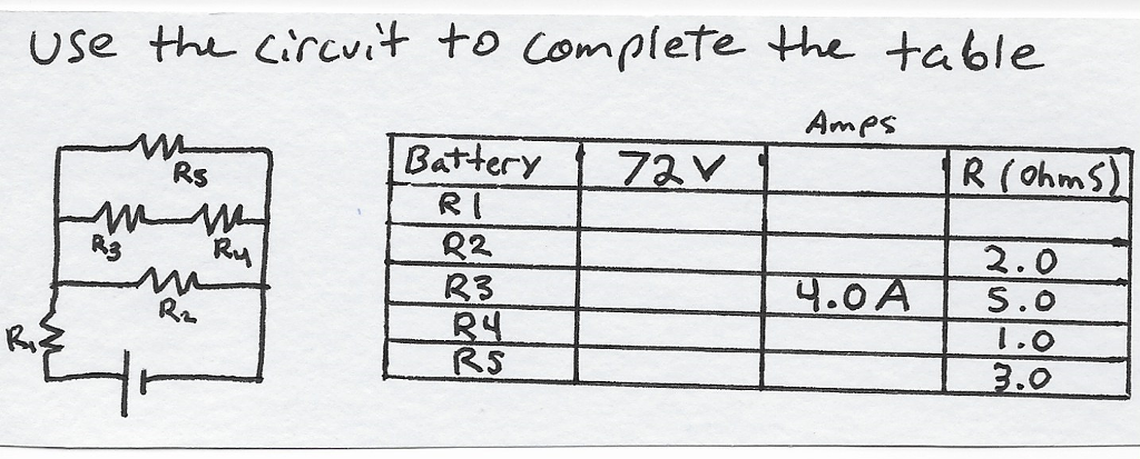 Solved Use the circuit to complete the table | Chegg.com