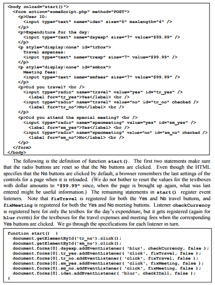 Solved HTML AND THE DOM, JAVASCRIPT, EVENT HANDLING, FORMS | Chegg.com