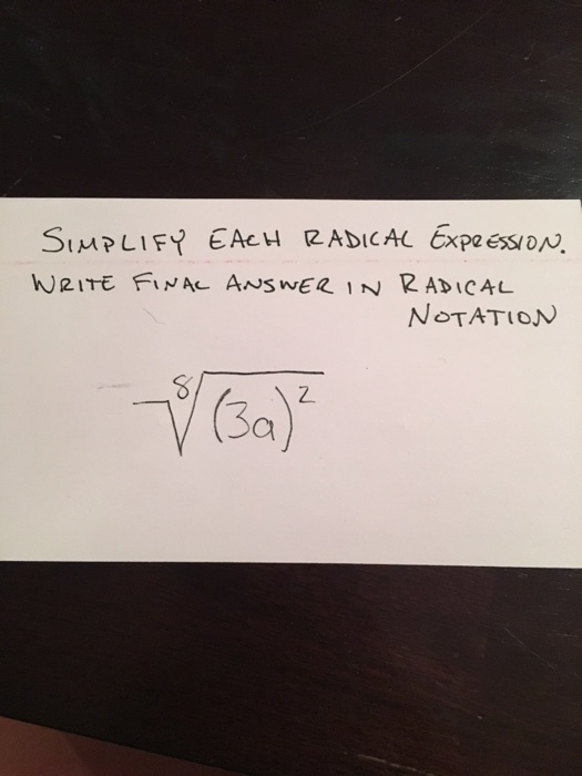 Solved Simplify Each Radical Expression Write Final Answer Chegg Com