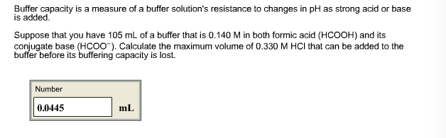 Solved Buffer capacity is a measure of a buffer solution's | Chegg.com