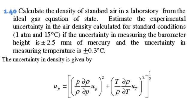 Solved 1.40 Calculate the density of standard air in a | Chegg.com