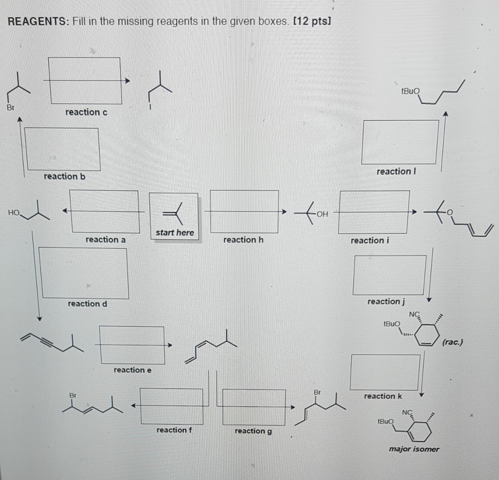 Solved Fill in the missing reagents in the given boxes